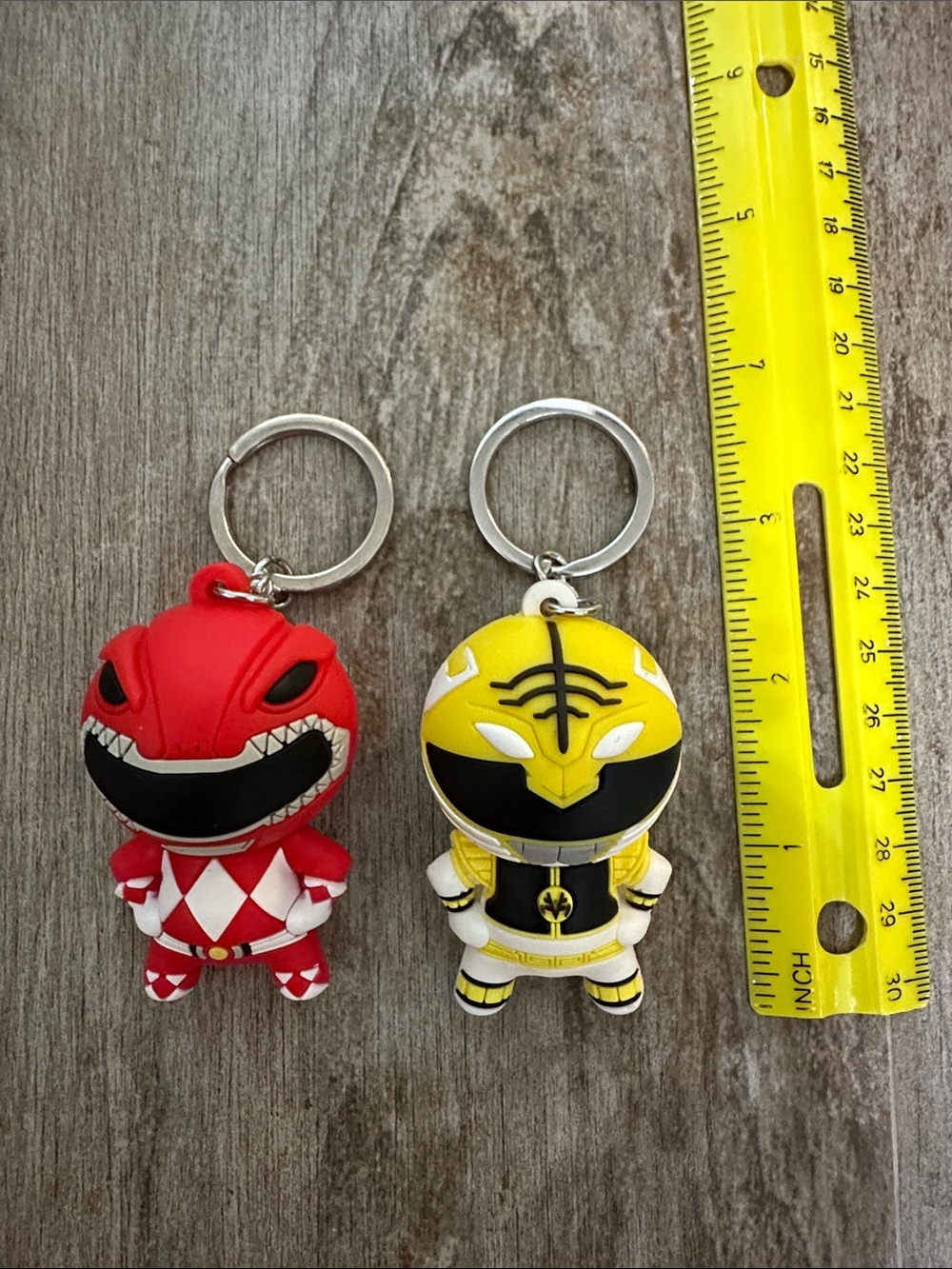 Power Ranger Red & Yellow Keychain Figure Set